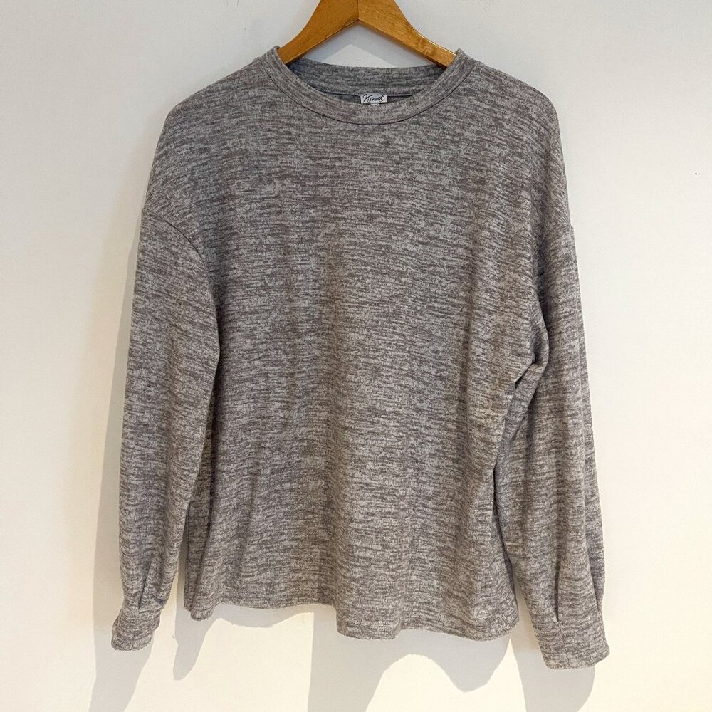 Kismet Woman Gray Long Sleeve Casual Stretch Knit Pullover Sweater Top Size M